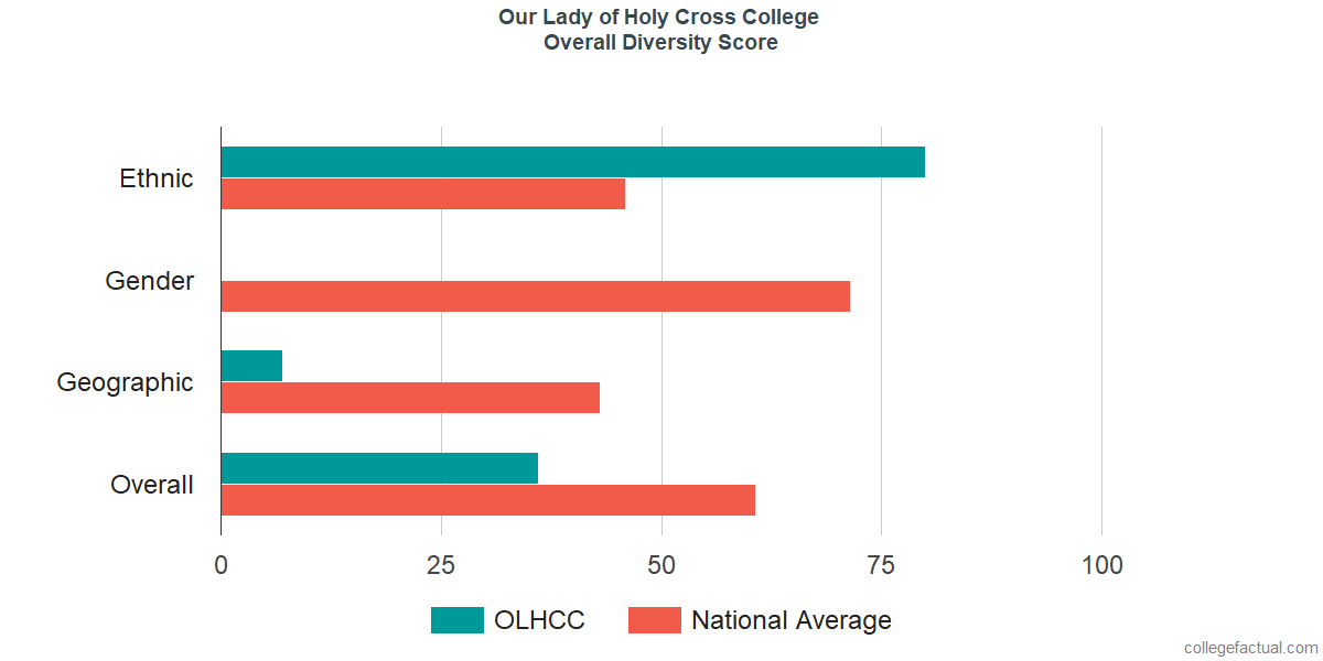 Overall Diversity at University of Holy Cross